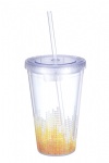 Promotion plastic tumbler with straw